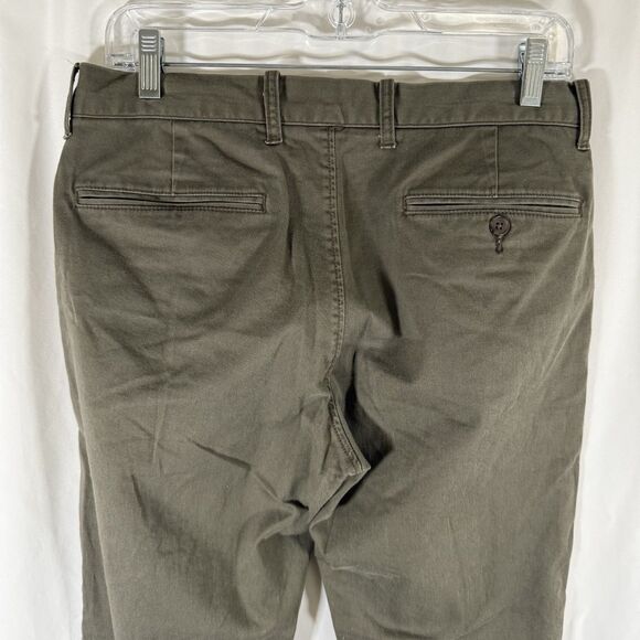 J. Crew Mercantile Pants Men's 31x30 Green Straight Flat Front Flex Cotton Blend - Picture 9 of 11